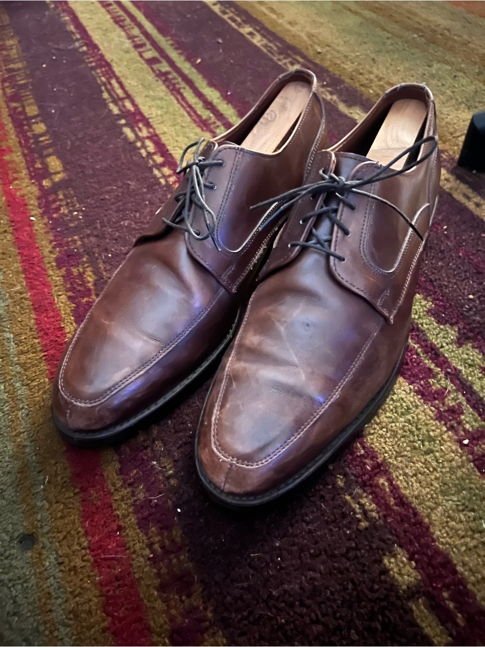 Allen Edmonds Brown Leather Derby Lace-Up Shoes
